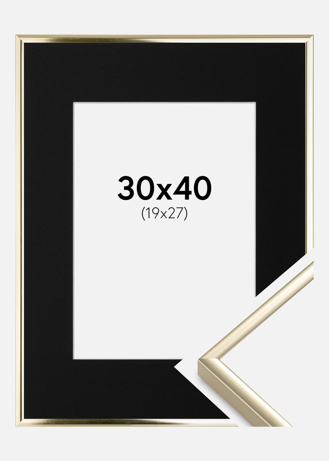 Product Image for Ramme Aluminium Blank Guld 30x40 cm - Passepartout Sort 20x28 cm