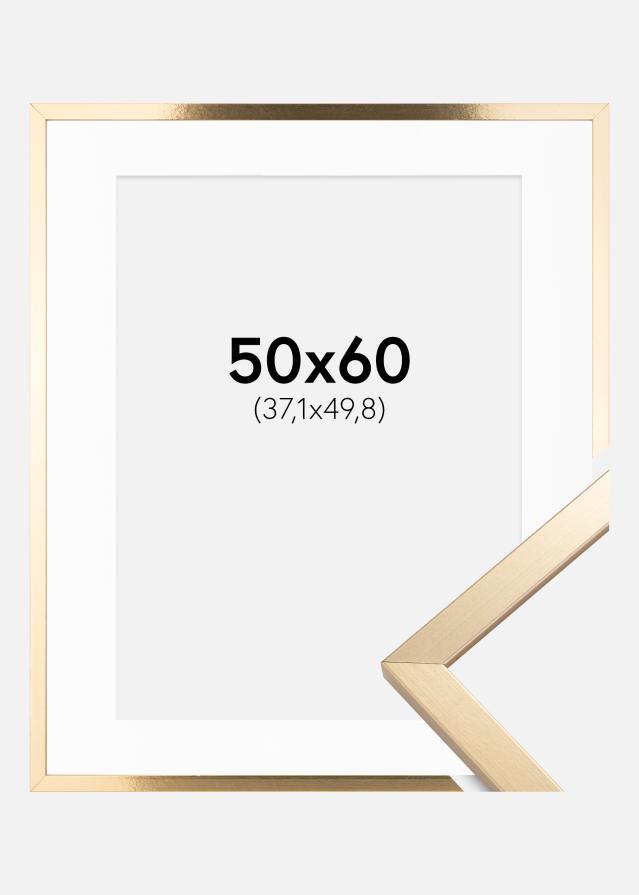 Ramme Trendy Guld 50x60 cm - Passepartout Hvid 15x20 inches
