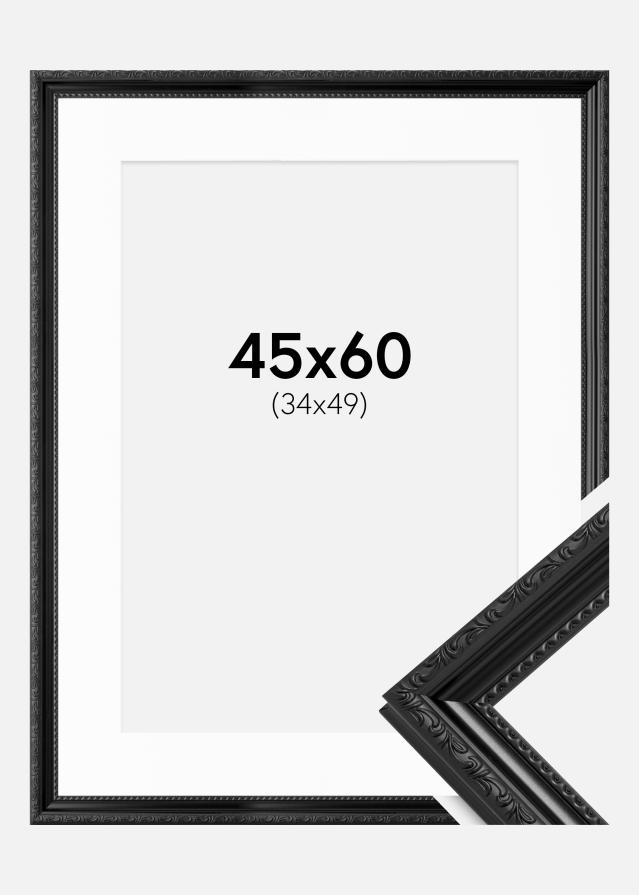 Ramme Abisko Sort 45x60 cm - Passepartout Hvid 35x50 cm