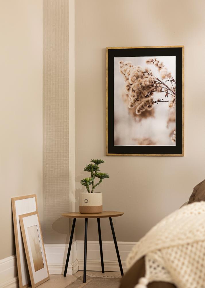 Ramme Galant Guld 30x40 cm - Passepartout Sort 21x29,7 cm (A4)