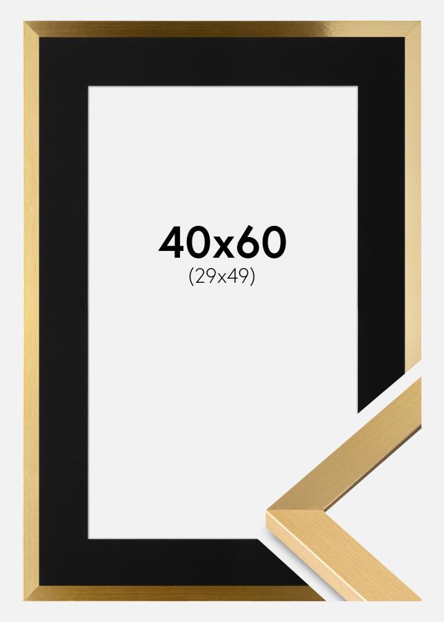 Ramme Selection Guld 40x60 cm - Passepartout Sort 30x50 cm