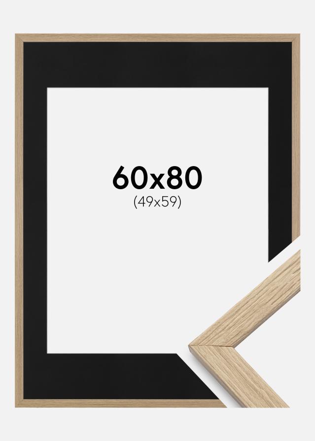 Ramme Stilren Eg 60x80 cm - Passepartout Sort 50x60 cm