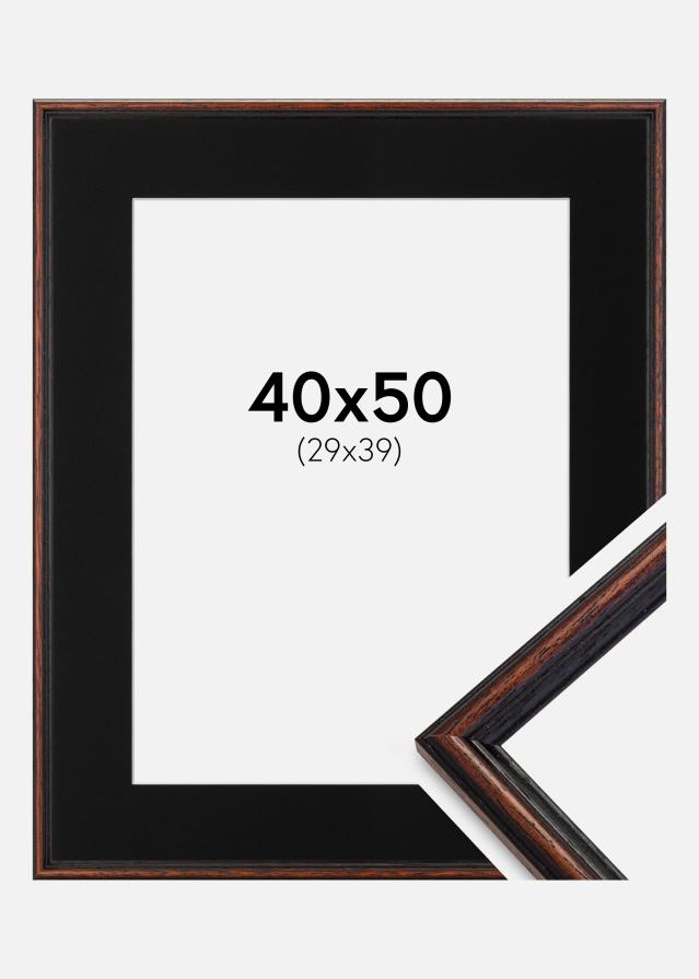 Ramme Horndal Valnød 40x50 cm - Passepartout Sort 30x40 cm
