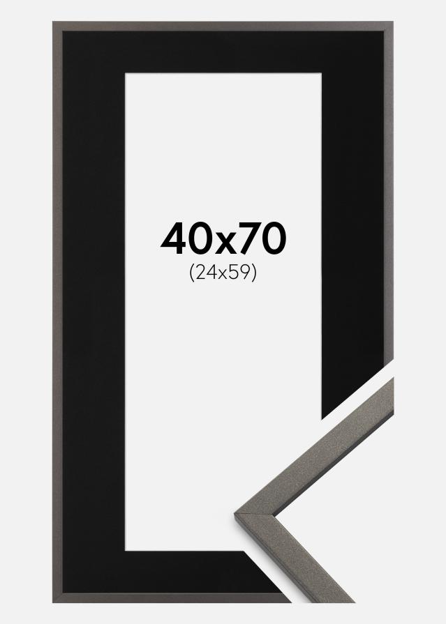 Ramme Edsbyn Grafit 40x70 cm - Passepartout Sort 25x60 cm