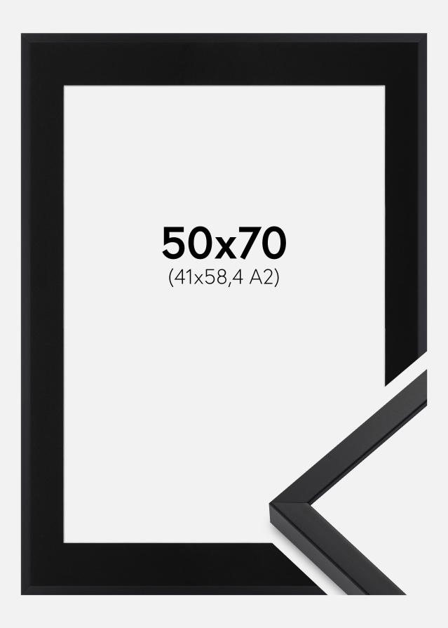 Ramme E-Line Sort 50x70 cm - Passepartout Sort 42x59,4 cm (A2)