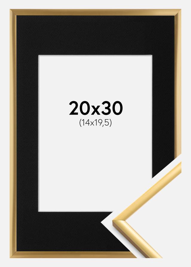 Ramme New Lifestyle Shiny Gold 20x30 cm - Passepartout Sort 15x21 cm (A5)