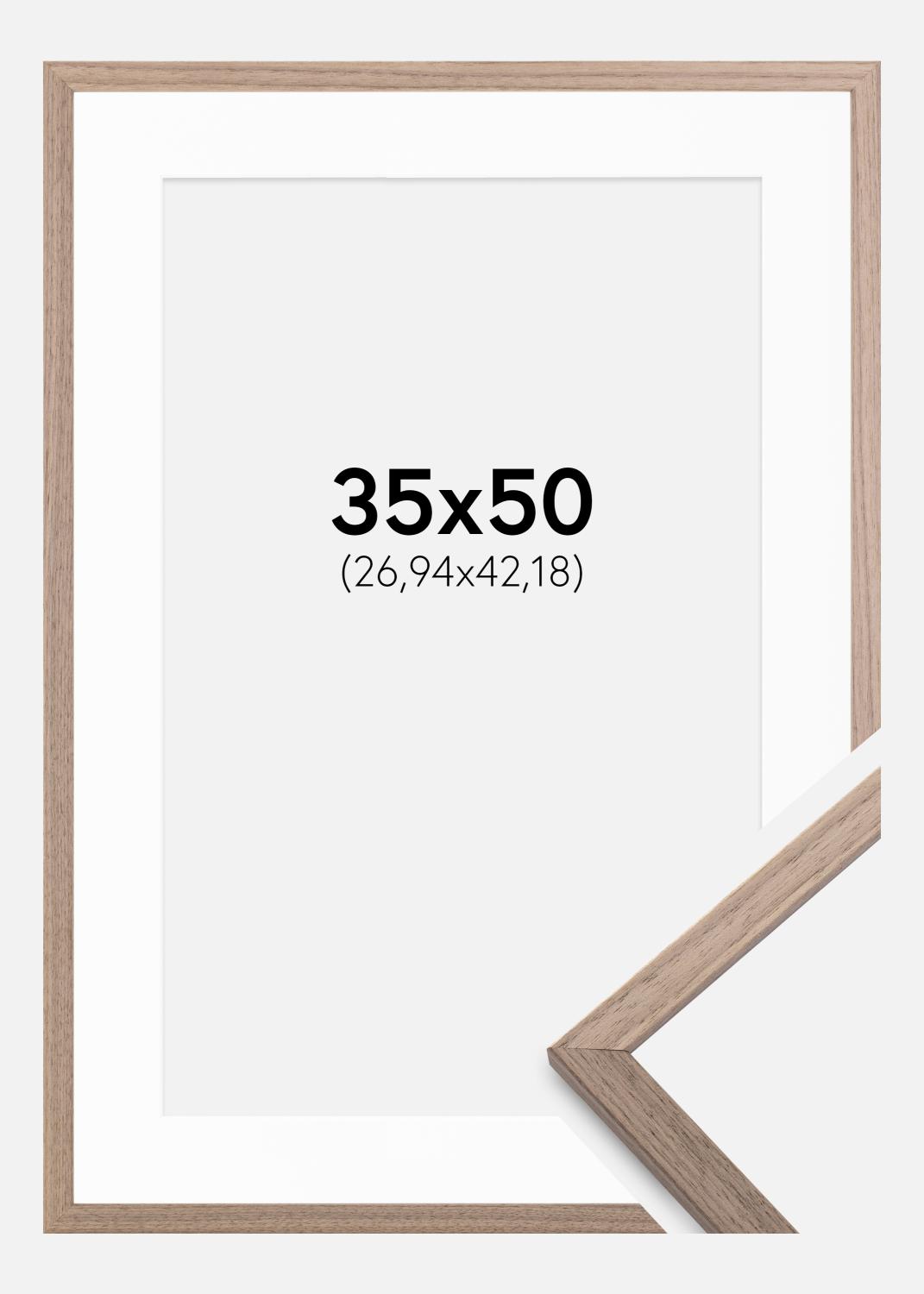 Product Image for Ramme Edsbyn Lys Valnød 35x50 cm - Passepartout Hvid 11x17 inches