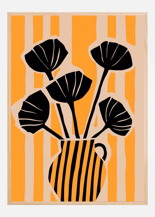 Striped Still Life Yellow Plakat