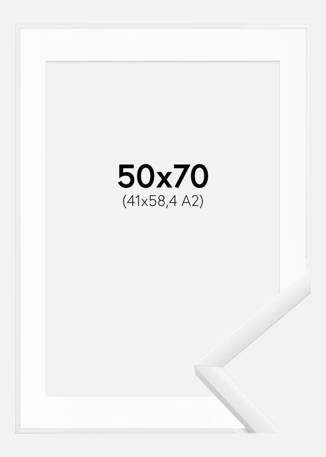 Ramme New Lifestyle Hvid 50x70 cm - Passepartout Hvid 42x59,4 cm (A2)