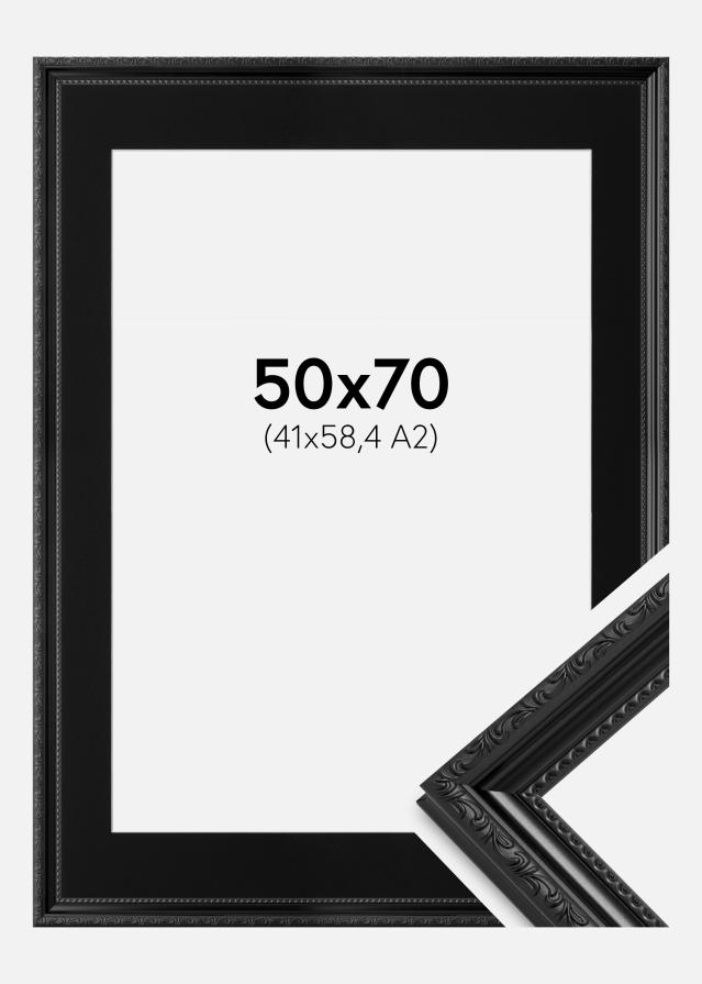 Ramme Abisko Sort 50x70 cm - Passepartout Sort 42x59,4 cm (A2)