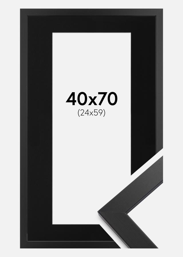 Ramme Black Wood 40x70 cm - Passepartout Sort 25x60 cm