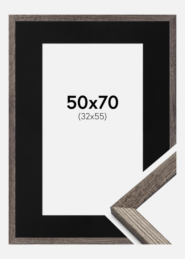 Ramme Fiorito Valnød 50x70 cm - Passepartout Sort 33x56 cm