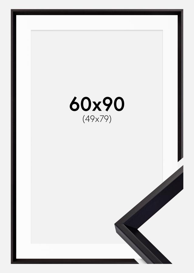 Ramme Globe Sort 60x90 cm - Passepartout Hvid 50x80 cm