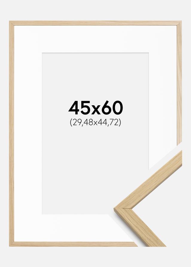 Ramme Edsbyn Eg 45x60 cm - Passepartout Hvid 12x18 inches