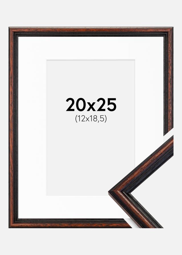 Ramme Horndal Valnød 20x25 cm - Passepartout Hvid 13x19,5 cm