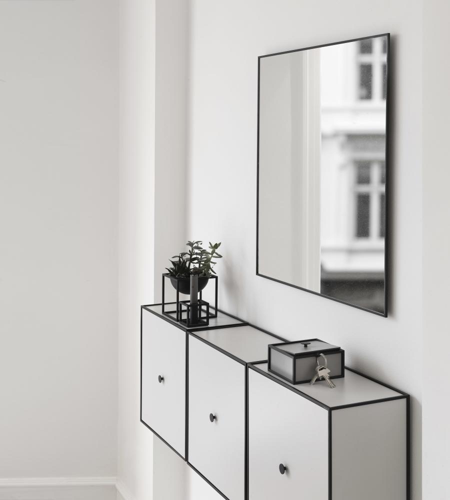 Spejl View by Lassen Sort 70x70 cm