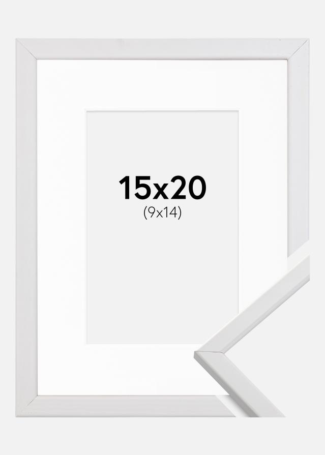Ramme Galant Hvid 15x20 cm - Passepartout Hvid 10x15 cm