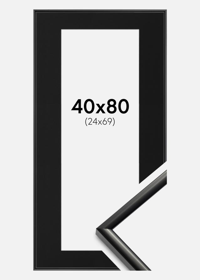 Ramme New Lifestyle Sort 40x80 cm - Passepartout Sort 25x70 cm