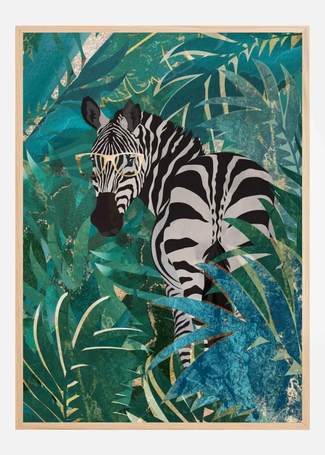 Zebra in the jungle II Plakat