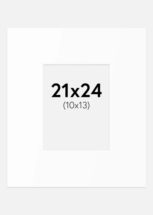 Passepartout Hvid Standard (Hvid kerne) 21x24 cm (10x13)