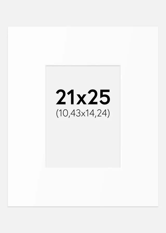 Passepartout Hvid Standard (Hvid kerne) 21x25 cm (10,43x14,24)