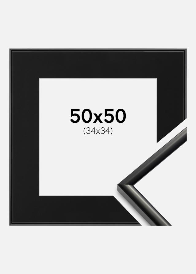 Ramme New Lifestyle Sort 50x50 cm - Passepartout Sort 35x35 cm