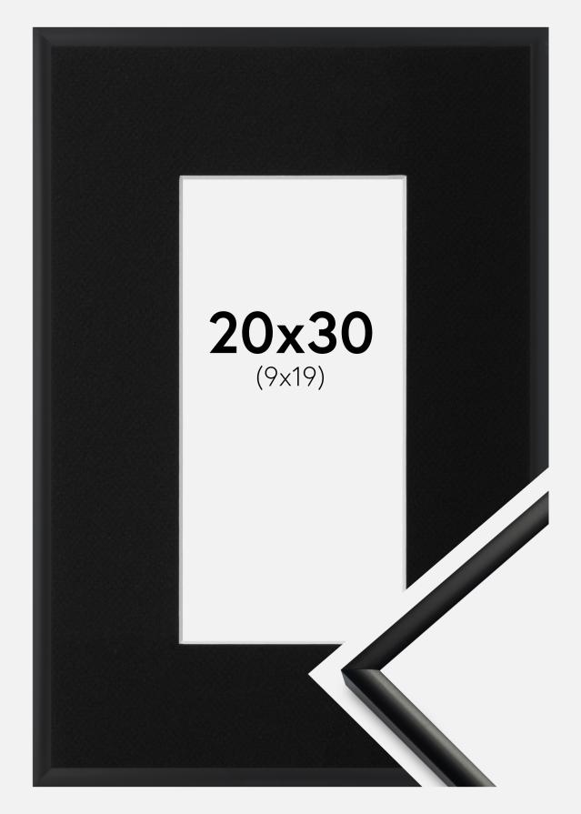Ramme New Lifestyle Mat Sort 20x30 cm - Passepartout Sort 10x20 cm