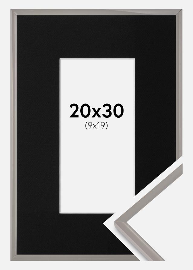 Ramme New Lifestyle Earth Grey 20x30 cm - Passepartout Sort 10x20 cm
