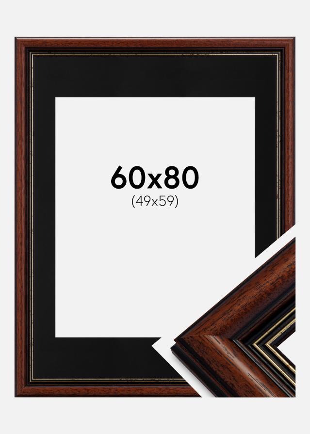 Ramme Old Retro 60x80 cm - Passepartout Sort 50x60 cm