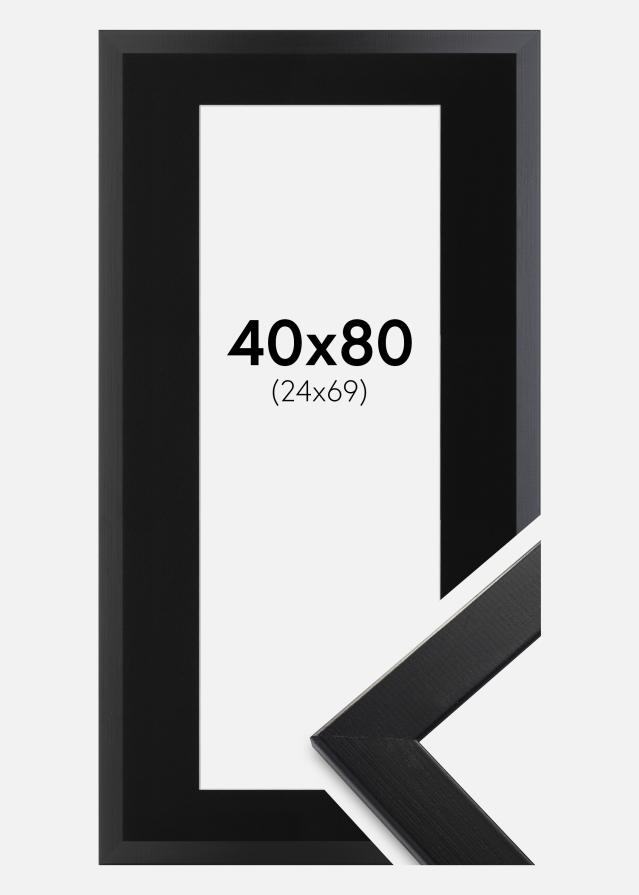 Ramme Trendline Sort 40x80 cm - Passepartout Sort 25x70 cm