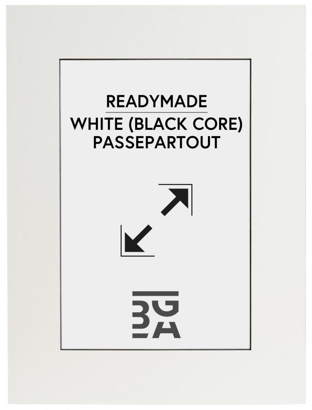 Passepartout Hvid A4 (Sort kerne) 21x29,7 cm (14x19,5 cm)