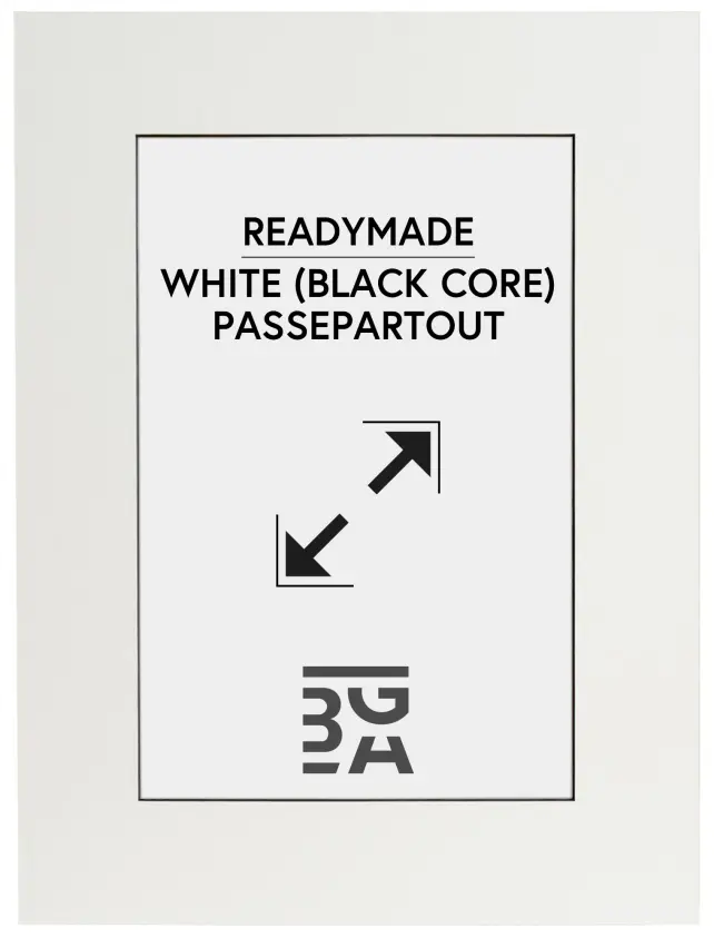 Passepartout Hvid A4 (Sort kerne) 21x29,7 cm (14x19,5 cm)