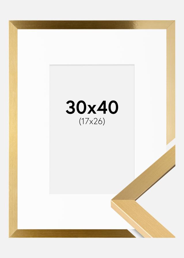 Ramme Selection Guld 30x40 cm - Passepartout Hvid 18x27 cm