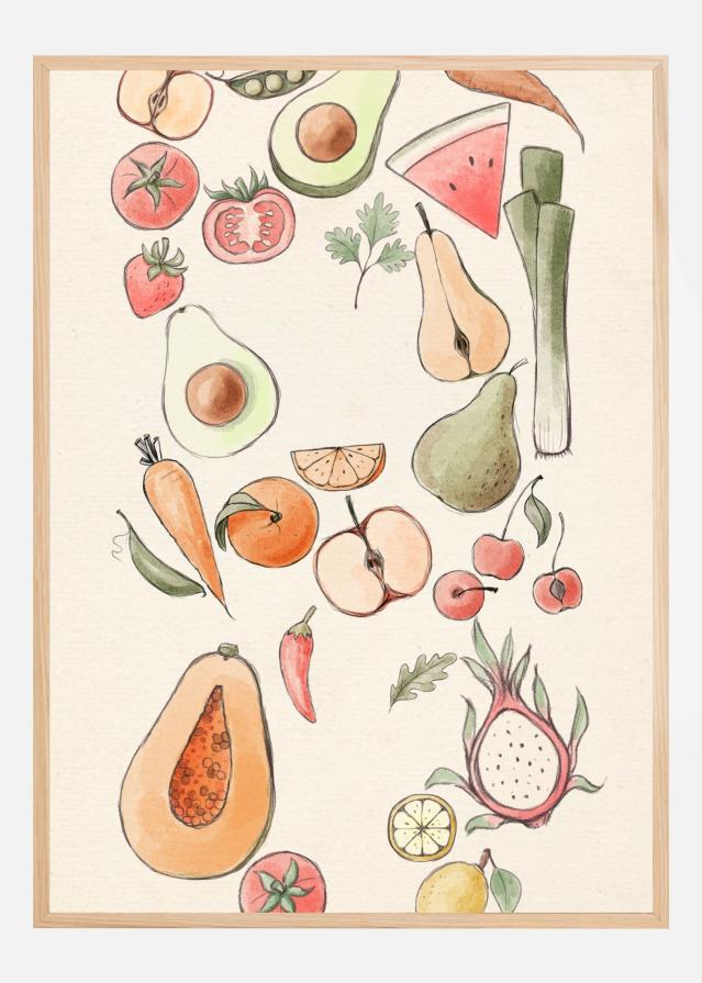Tropical Vegetable illustration Plakat