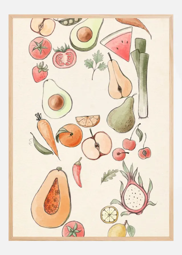 Tropical Vegetable illustration Plakat