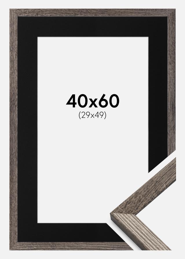 Ramme Fiorito Valnød 40x60 cm - Passepartout Sort 30x50 cm