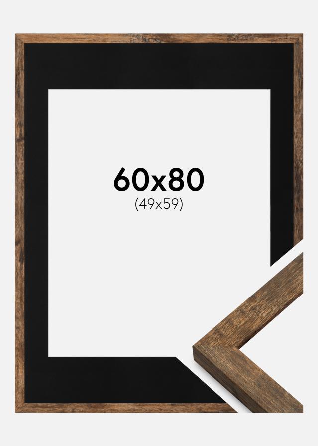 Ramme Fiorito Washed Oak 60x80 cm - Passepartout Sort 50x60 cm