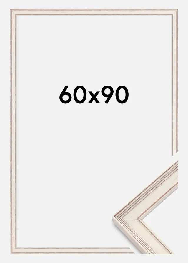 Ramme Shabby Chic Akrylglas Hvid 60x90 cm