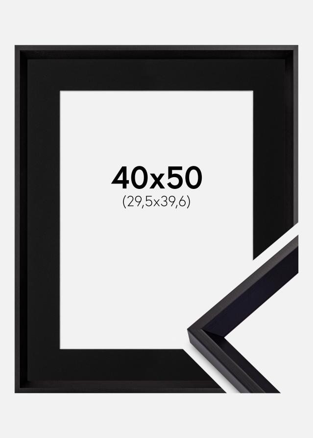 Ramme Globe Sort 40x50 cm - Passepartout Sort 12x16 inches