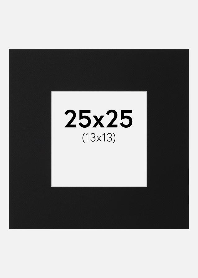 Passepartout Sort Standard (Hvid kerne) 25x25 cm (13x13)