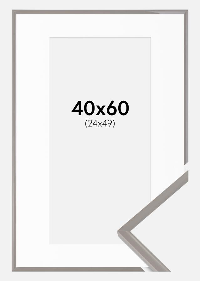 Ramme New Lifestyle Earth Grey 40x60 cm - Passepartout Hvid 25x50 cm