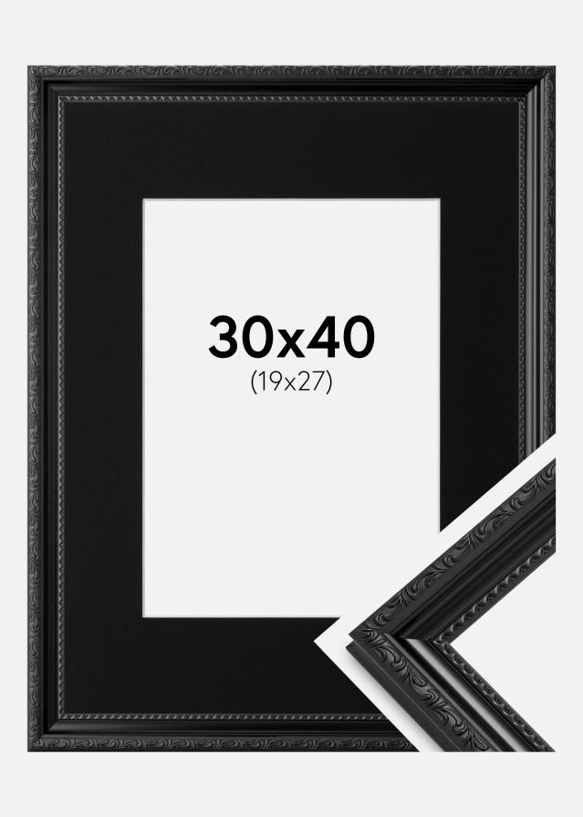 Ramme Abisko Sort 30x40 cm - Passepartout Sort 20x28 cm