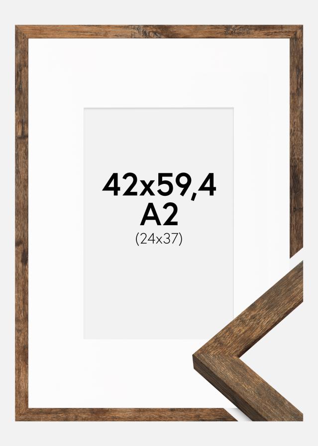 Ramme Fiorito Washed Oak 42x59,4 cm (A2) - Passepartout Hvid 25x38 cm
