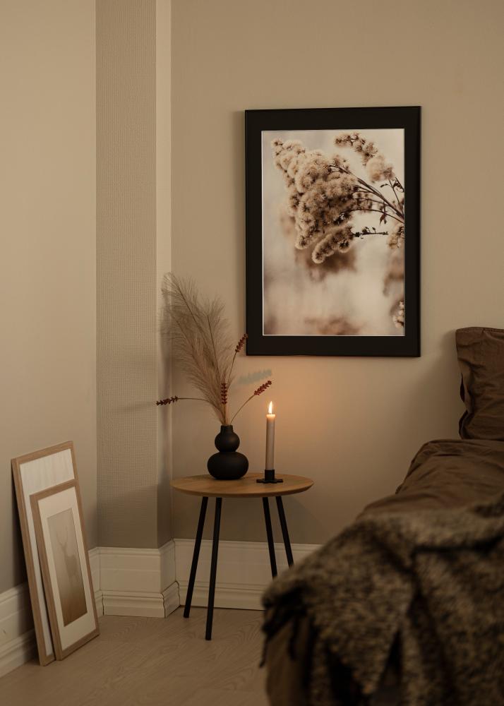 Ramme Visby Hvid 40x50 cm - Passepartout Sort 12x16 inches