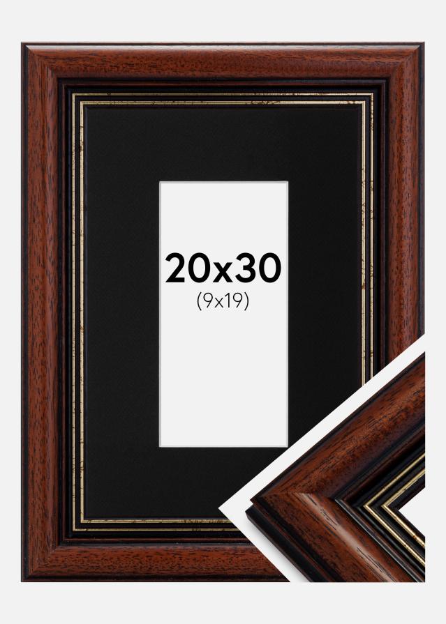 Ramme Old Retro 20x30 cm - Passepartout Sort 10x20 cm