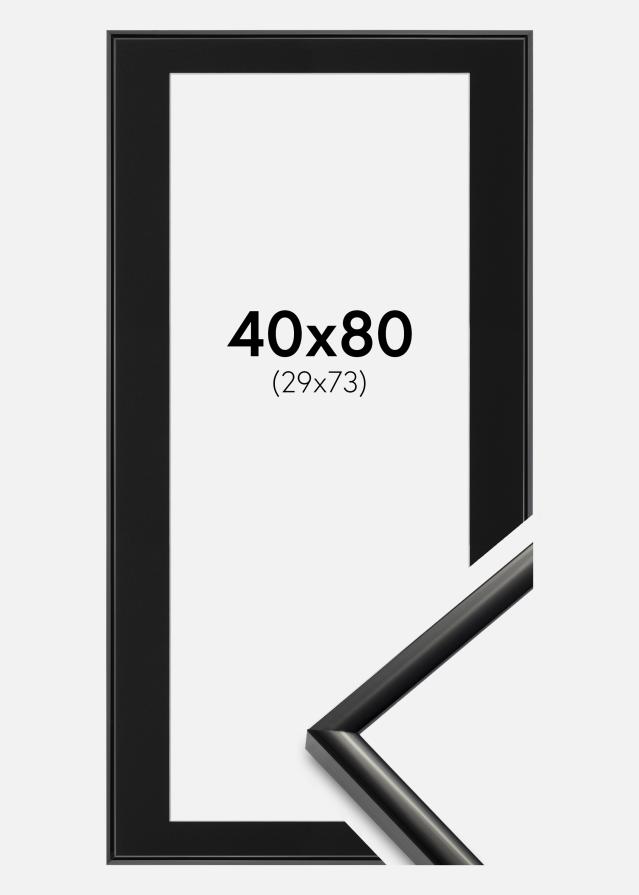 Ramme New Lifestyle Sort 40x80 cm - Passepartout Sort 30x74 cm