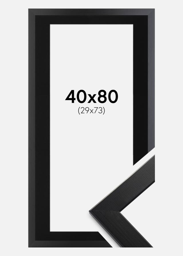 Ramme Trendline Sort 40x80 cm - Passepartout Sort 30x74 cm