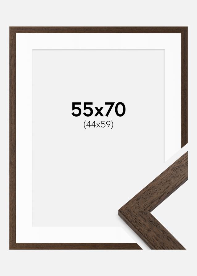 Ramme Brown Wood 55x70 cm - Passepartout Hvid 45x60 cm