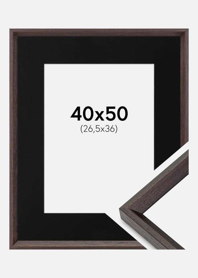 Ramme Globe Espresso 40x50 cm - Passepartout Sort 27,5x37 cm