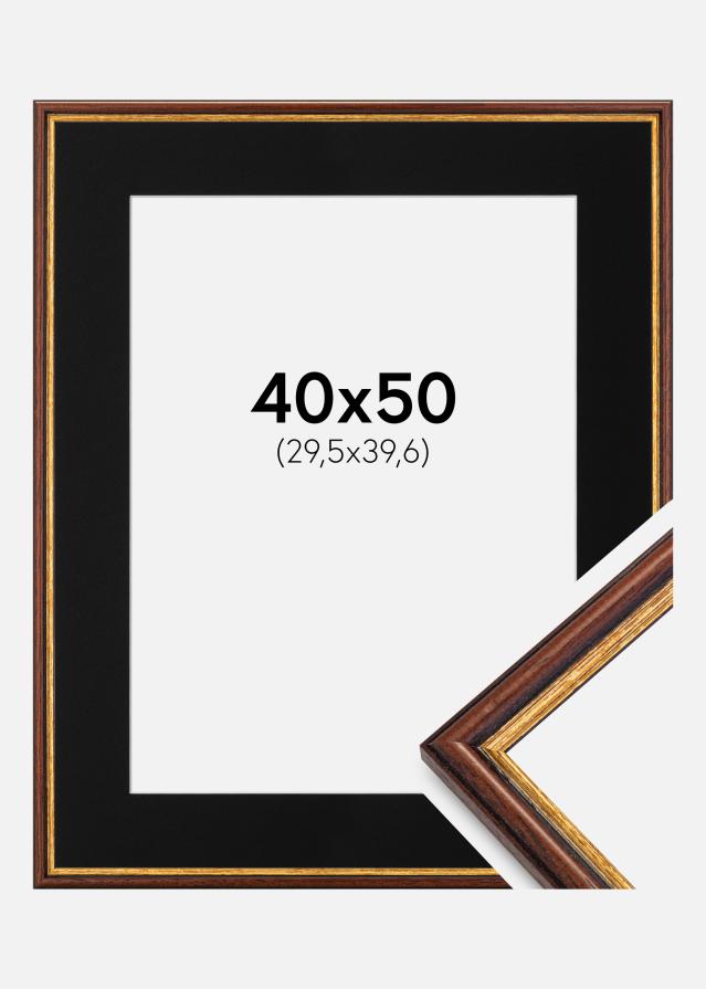 Ramme Horndal Brun 40x50 cm - Passepartout Sort 12x16 inches
